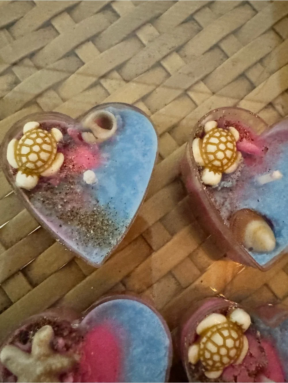Handmade Heart Beach Tea Lights - cotton candy maui beach - Picture 4 of 5